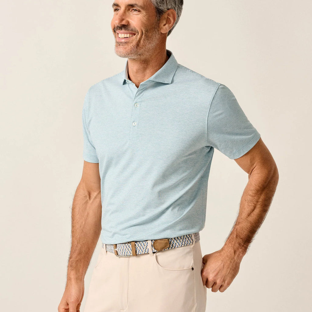 Johnnie-O Lyndonn Striped Jersey Performance Polo