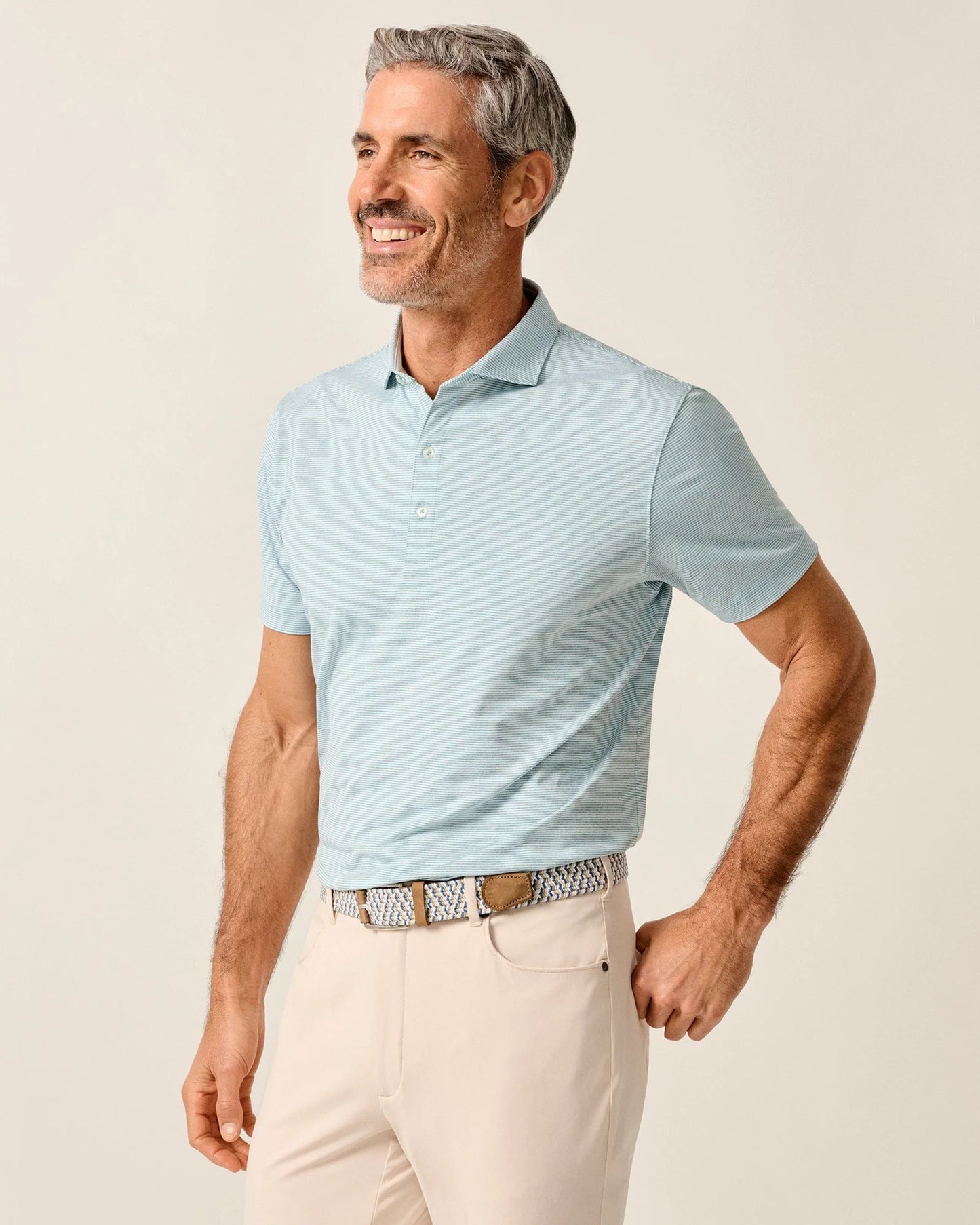 Johnnie-O Lyndonn Striped Jersey Performance Polo