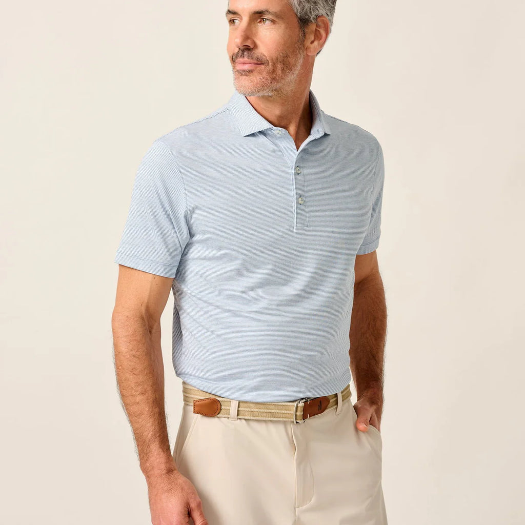 Johnnie-O Lyndonn Striped Jersey Performance Polo