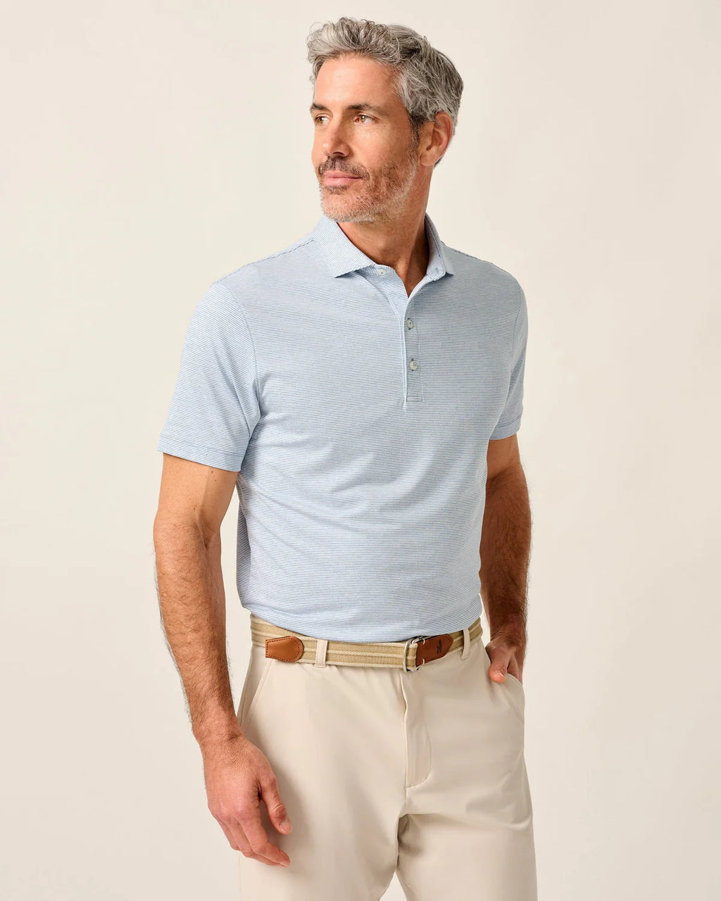 Johnnie-O Lyndonn Striped Jersey Performance Polo