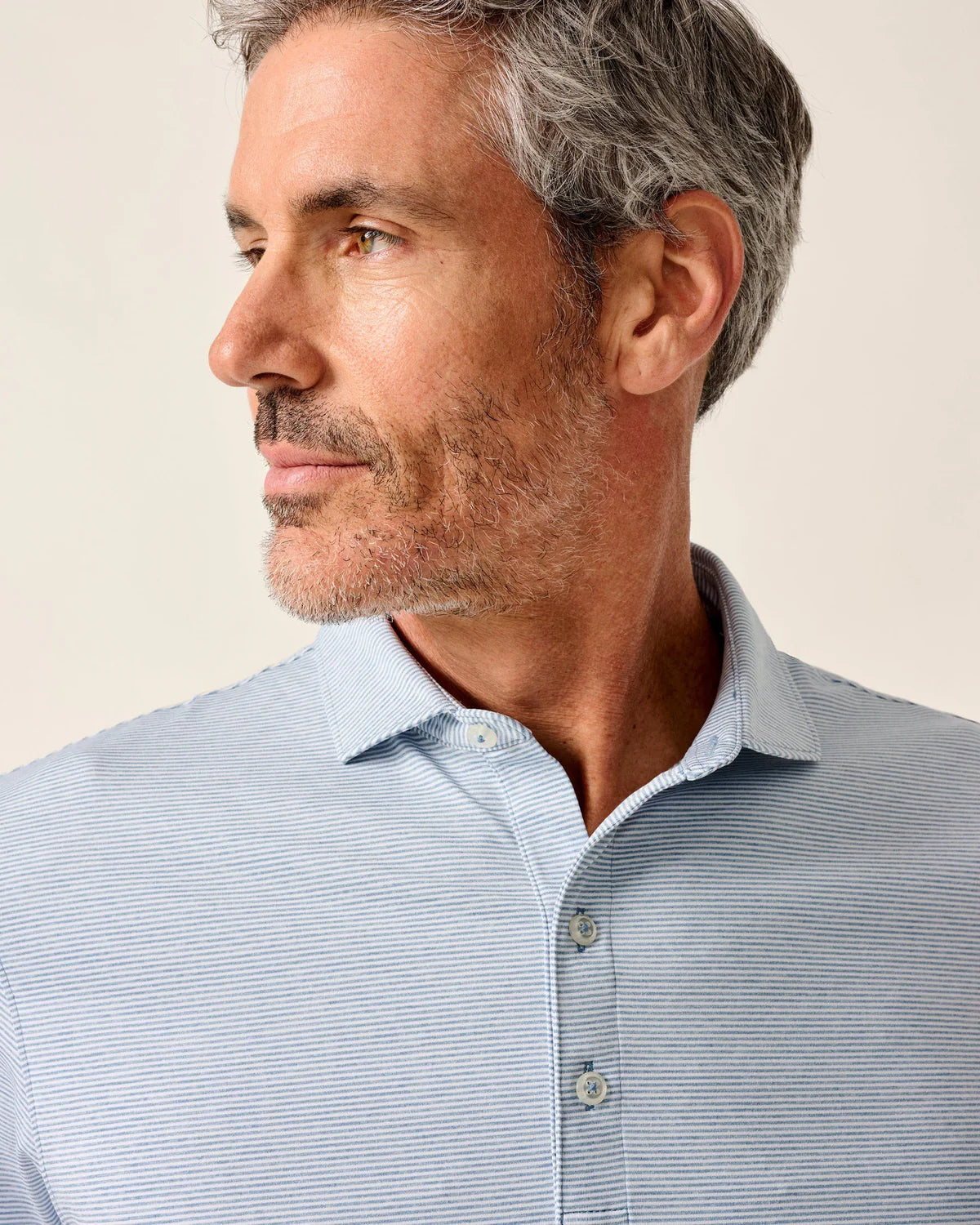 Johnnie-O Lyndonn Striped Jersey Performance Polo
