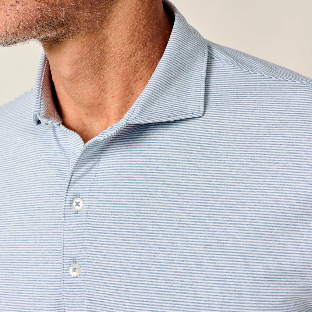 Johnnie-O Lyndonn Striped Jersey Performance Polo