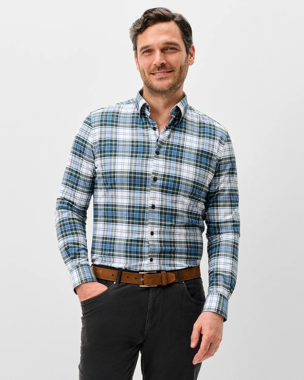 Johnnie-O Performance Flannel Button Down Shirt Chimney Rock Tartan