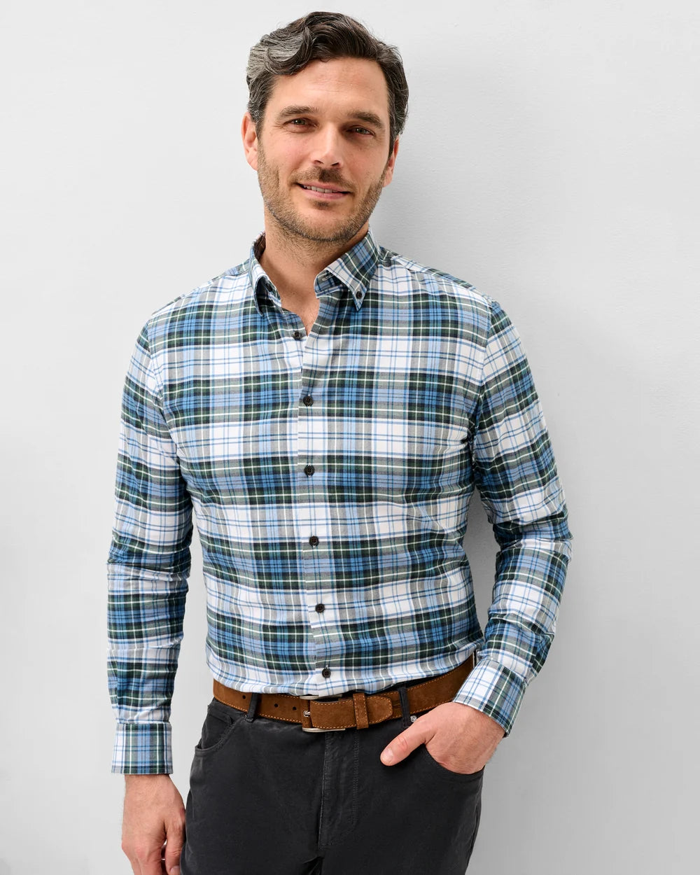 Johnnie-O Performance Flannel Button Down Shirt Chimney Rock Tartan