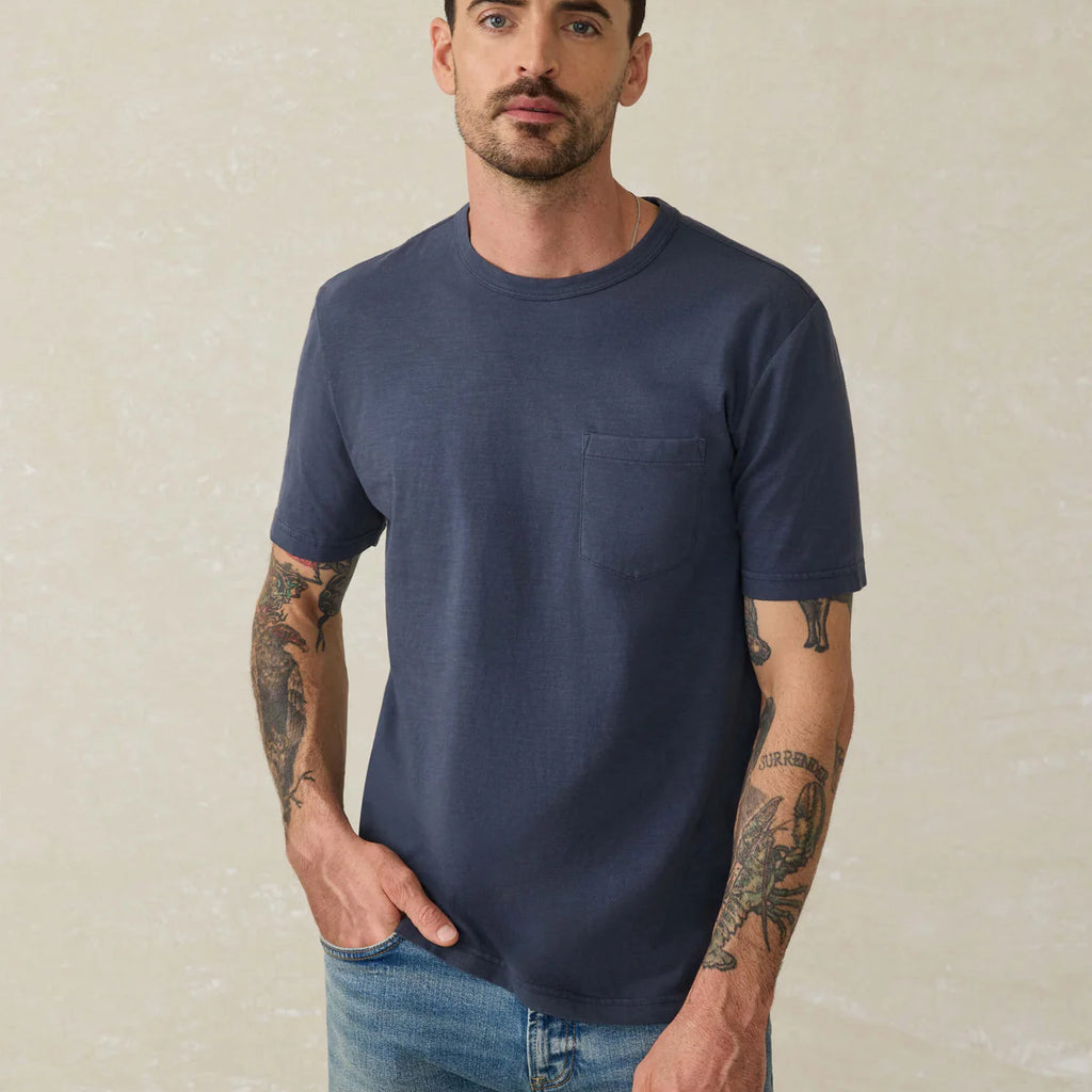 Faherty Sunwashed Regenerative Pocket Tee