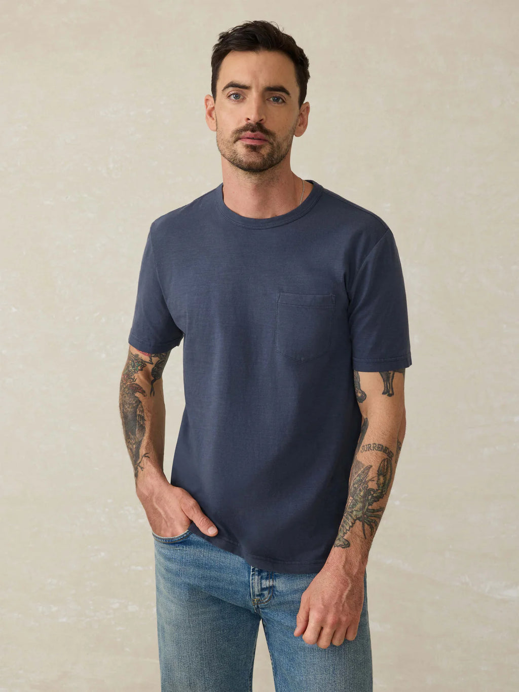 Faherty Sunwashed Regenerative Pocket Tee