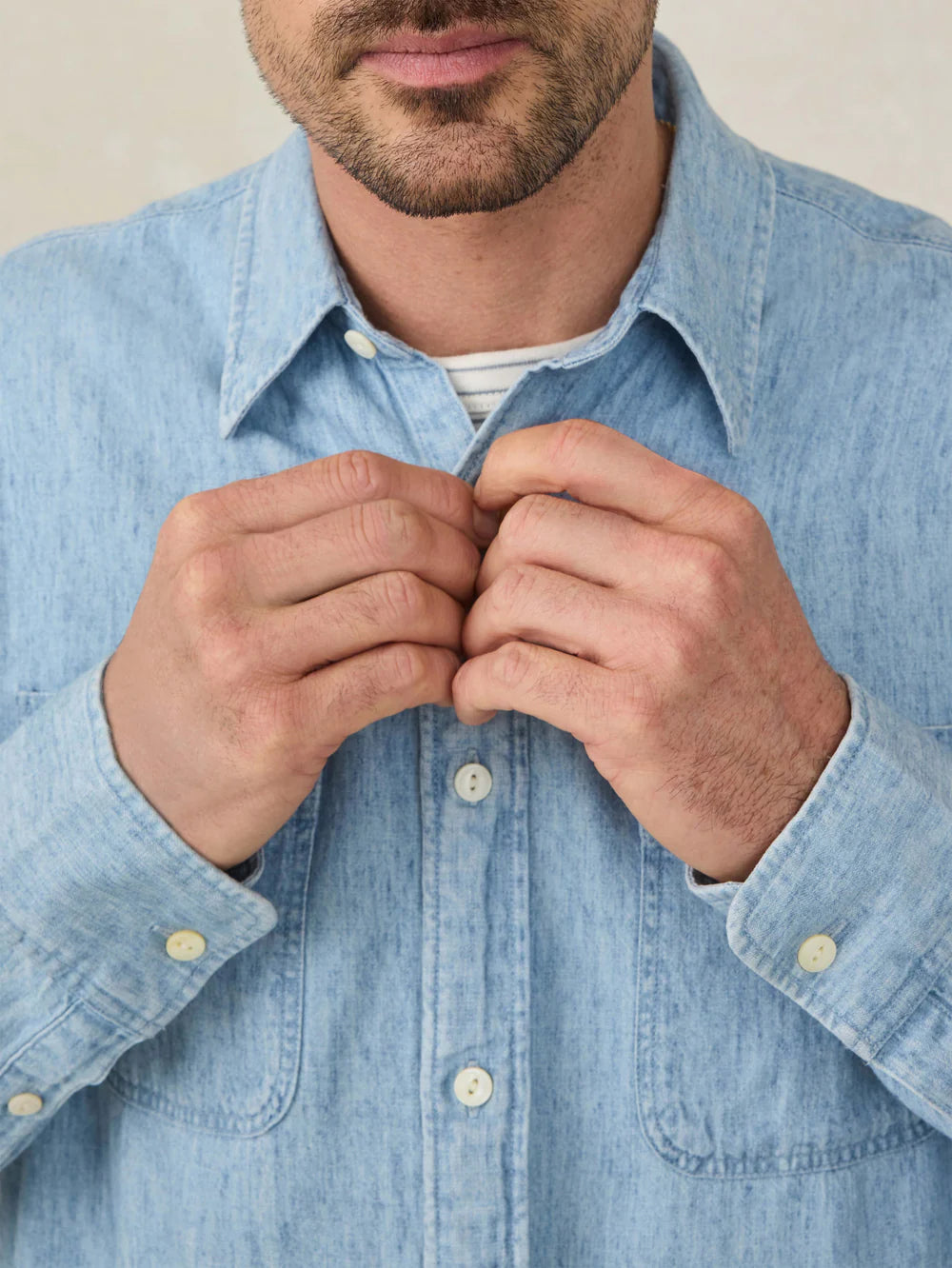 Faherty Tried & True Chambray Workshirt