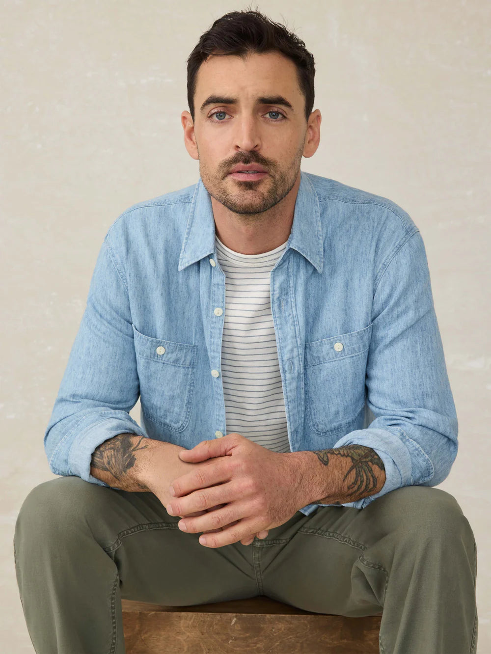 Faherty Tried & True Chambray Workshirt
