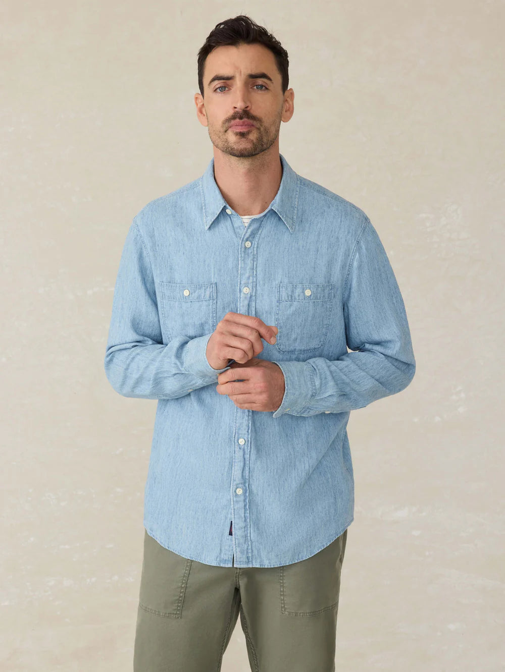 Faherty Tried & True Chambray Workshirt