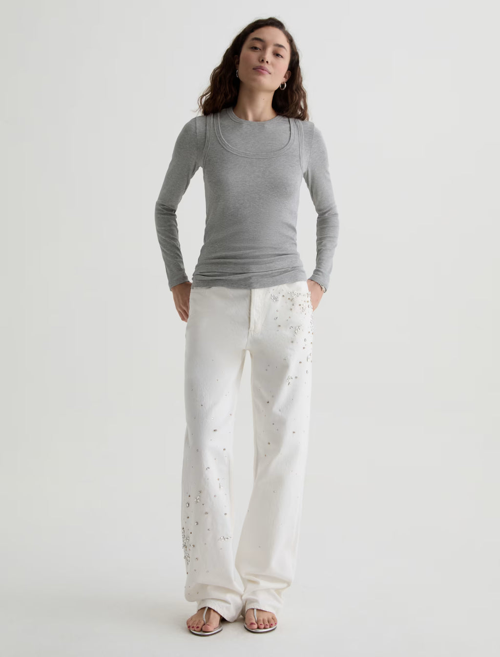 AG Julia Long Sleeve Essentials Rib Top