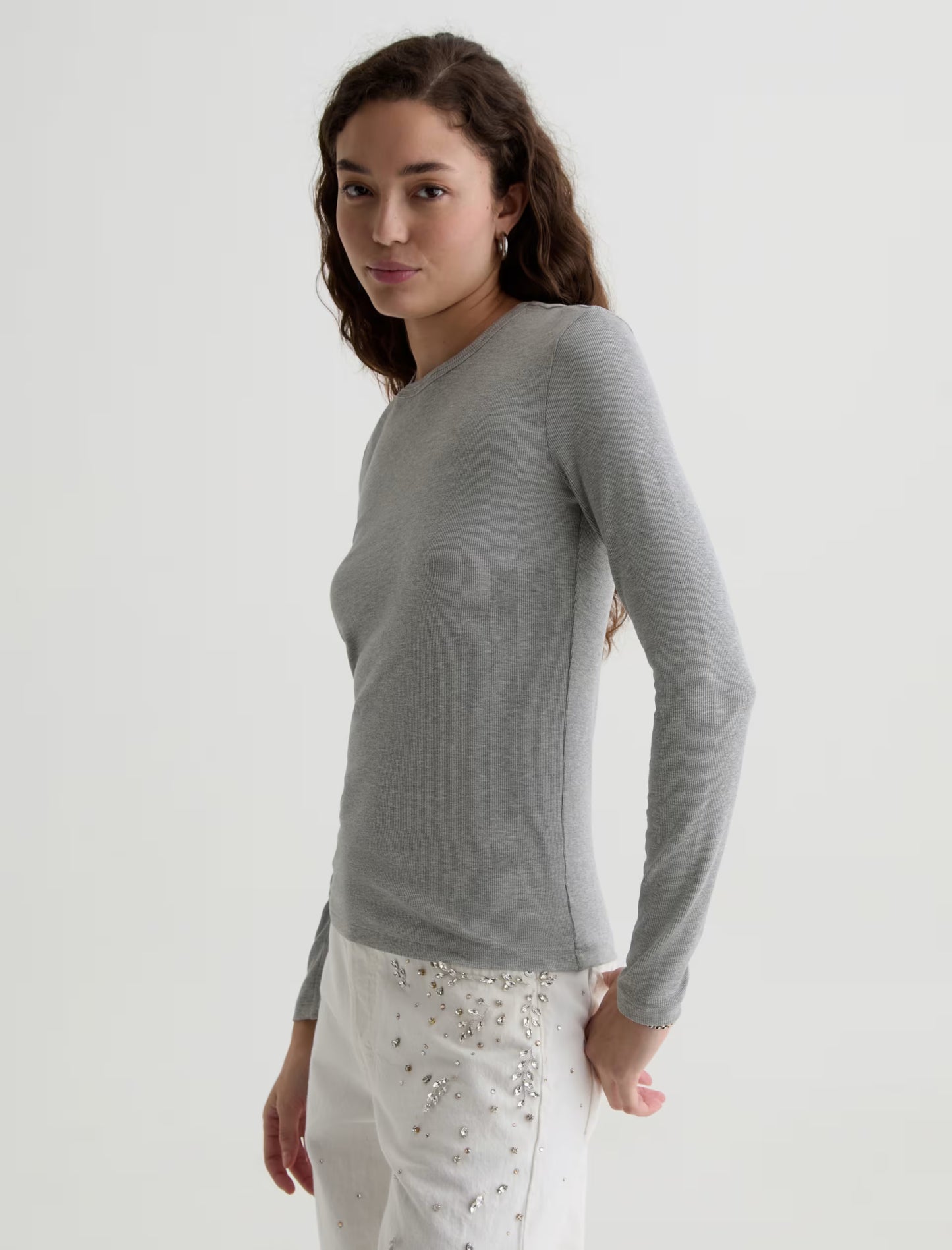 AG Julia Long Sleeve Essentials Rib Top