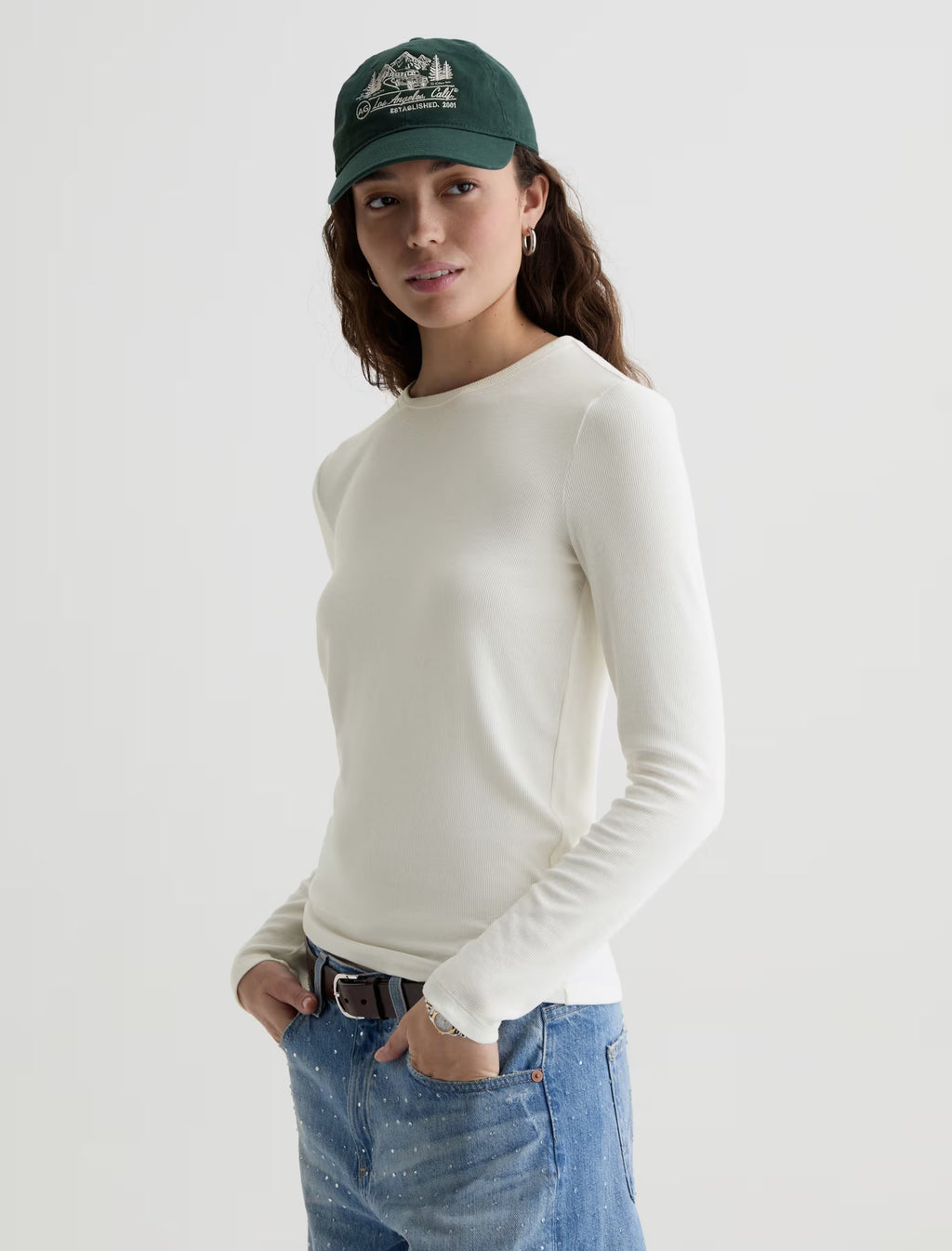 AG Julia Long Sleeve Essentials Rib Top