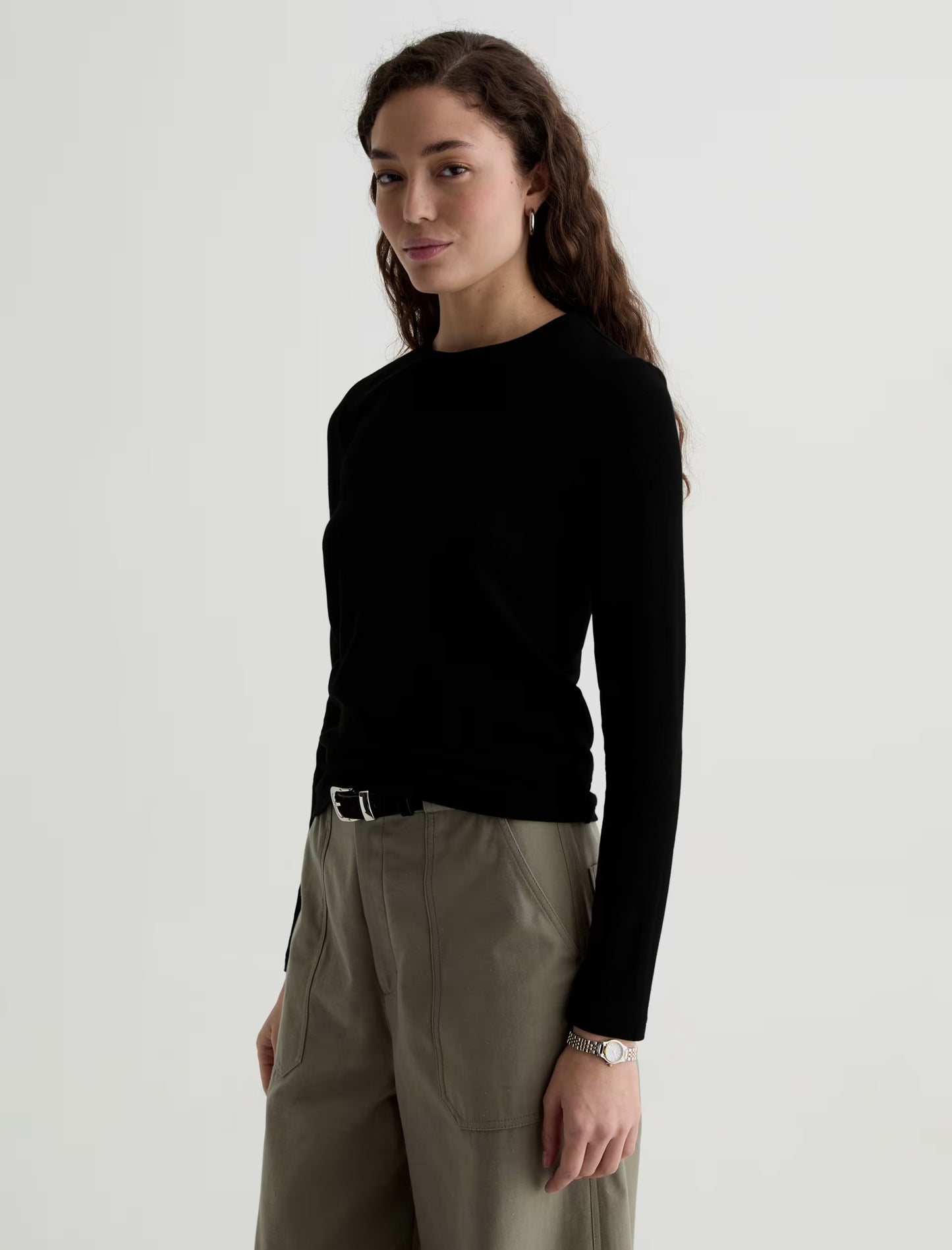 AG Julia Long Sleeve Essentials Rib Top