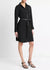 Vince Faux Leather-Trim Shirt Dress