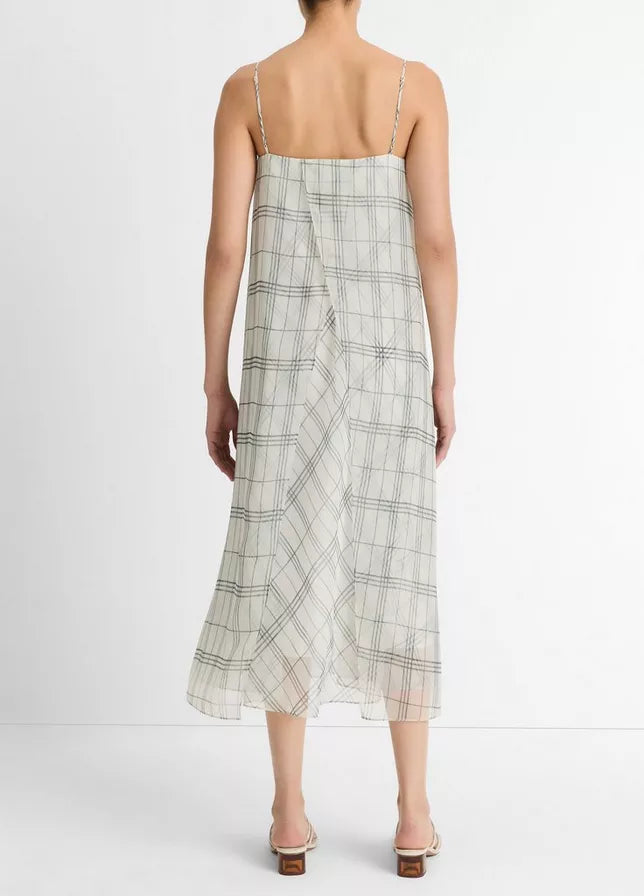 Vince Fenced Plaid Layered Dress