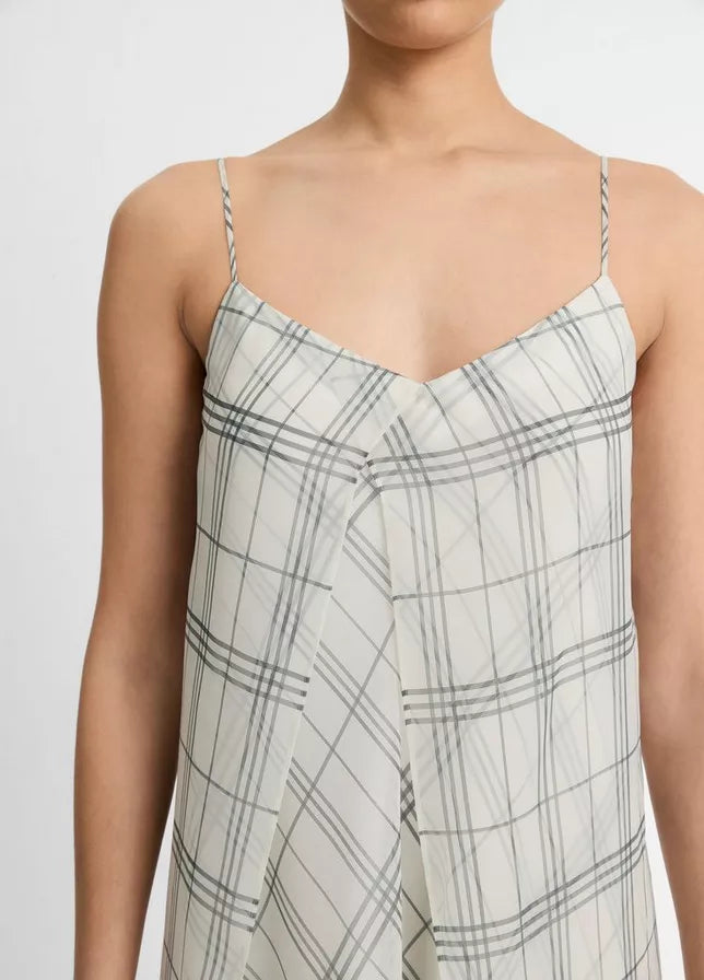 Vince Fenced Plaid Layered Dress