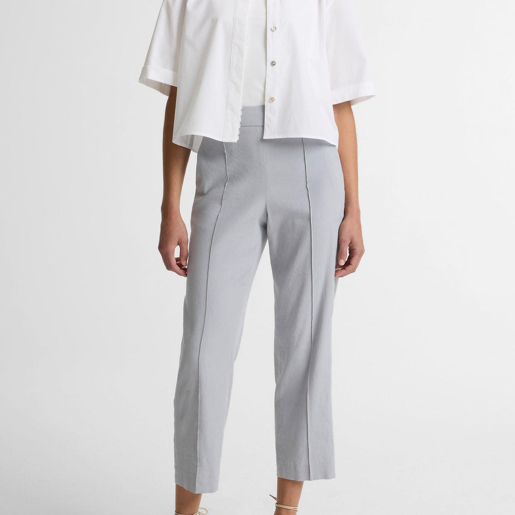 Vince Grace Mid-Rise Linen-Blend Pull-On Pant