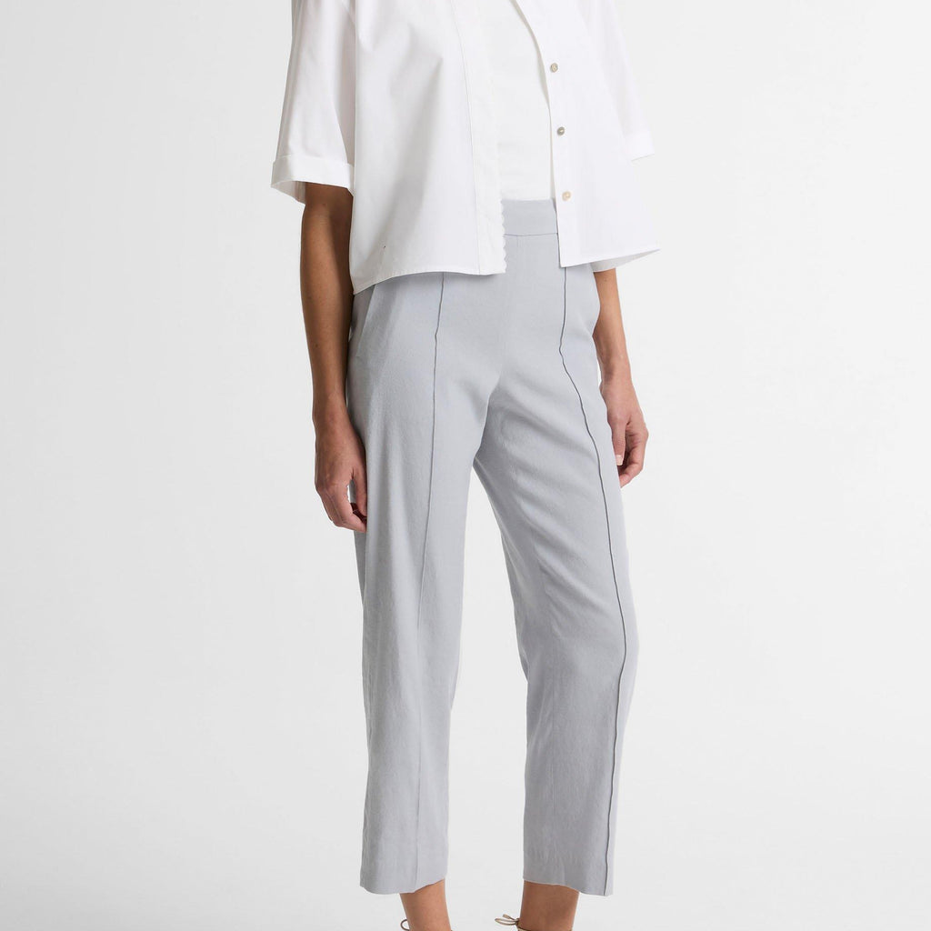 Vince Grace Mid-Rise Linen-Blend Pull-On Pant