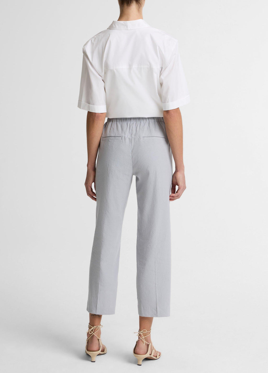 Vince Grace Mid-Rise Linen-Blend Pull-On Pant