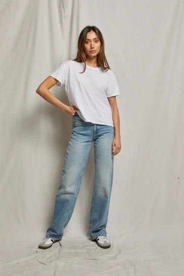 Perfect White Tee Harley Crispy Lightweight Cotton Boxy Crew Tee