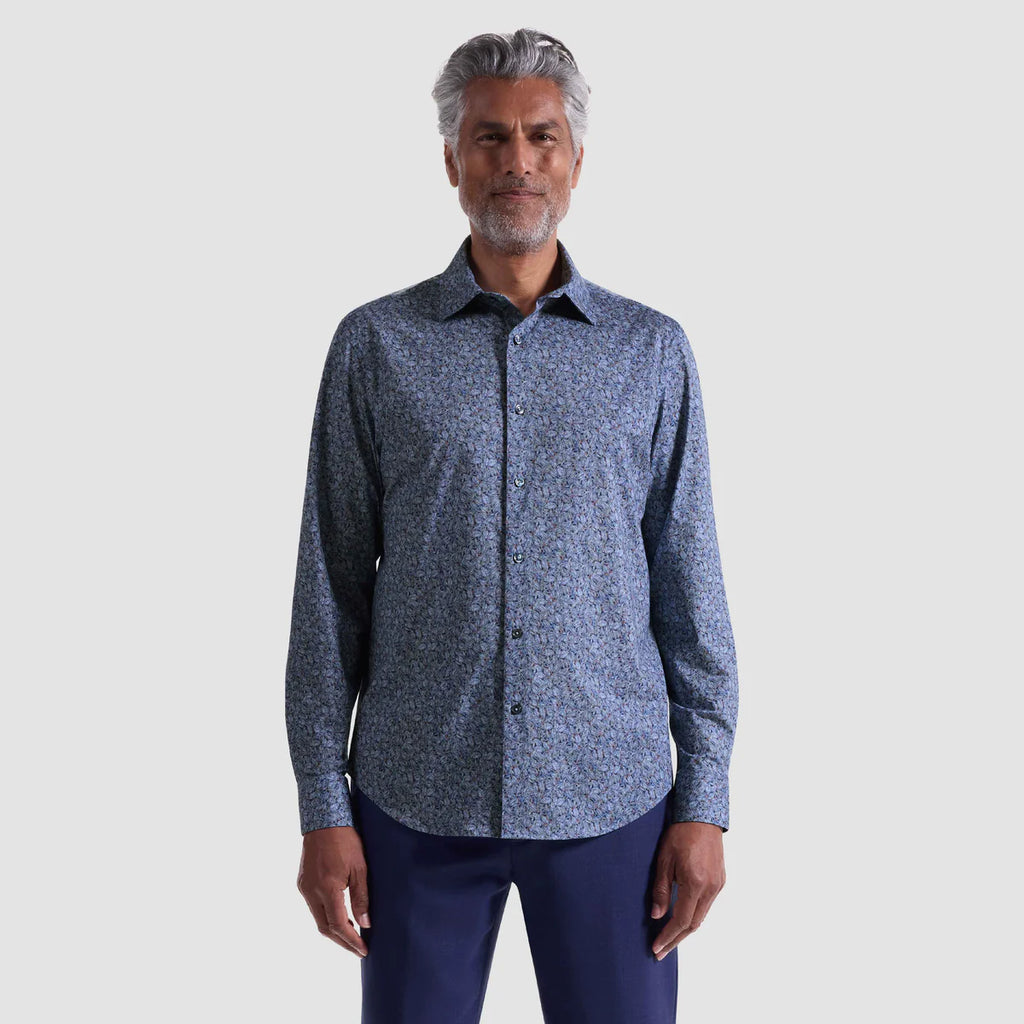 Bugatchi James Leaf Print OoohCotton® Shirt