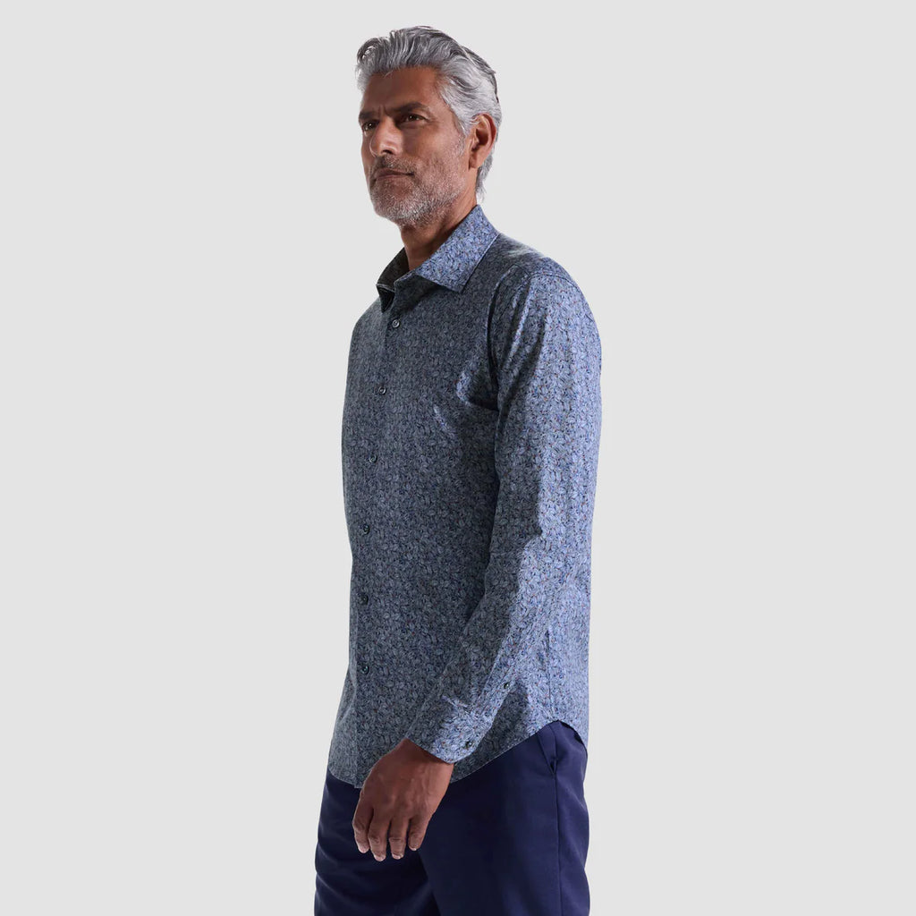 Bugatchi James Leaf Print OoohCotton® Shirt