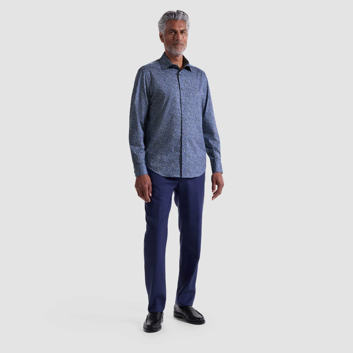 Bugatchi James Leaf Print OoohCotton® Shirt
