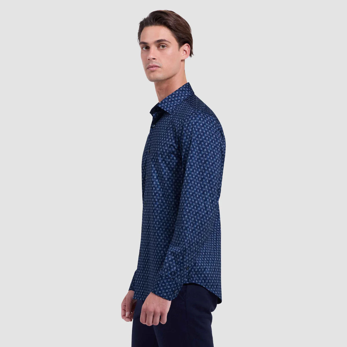 Bugatchi Jimmy Double-Sided Geometric & Solid OoohCotton® Shirt