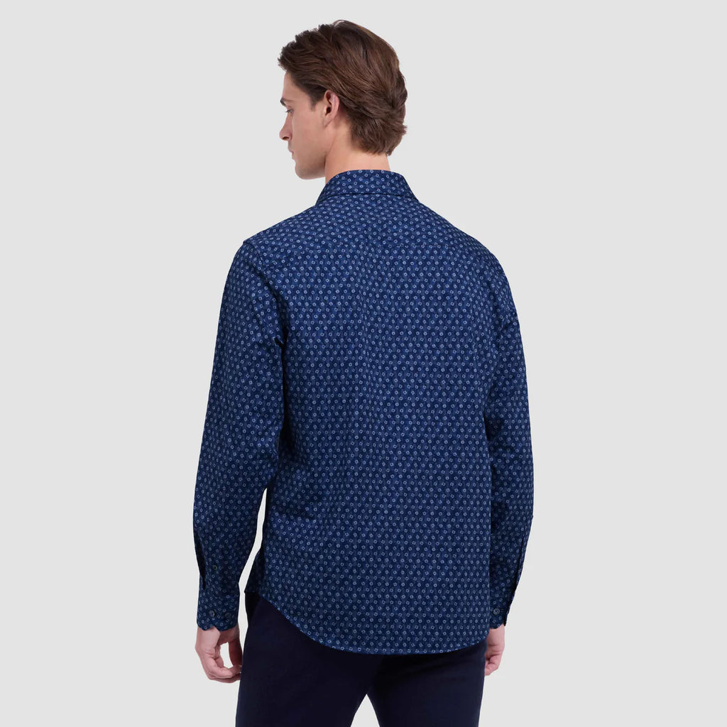 Bugatchi Jimmy Double-Sided Geometric & Solid OoohCotton® Shirt