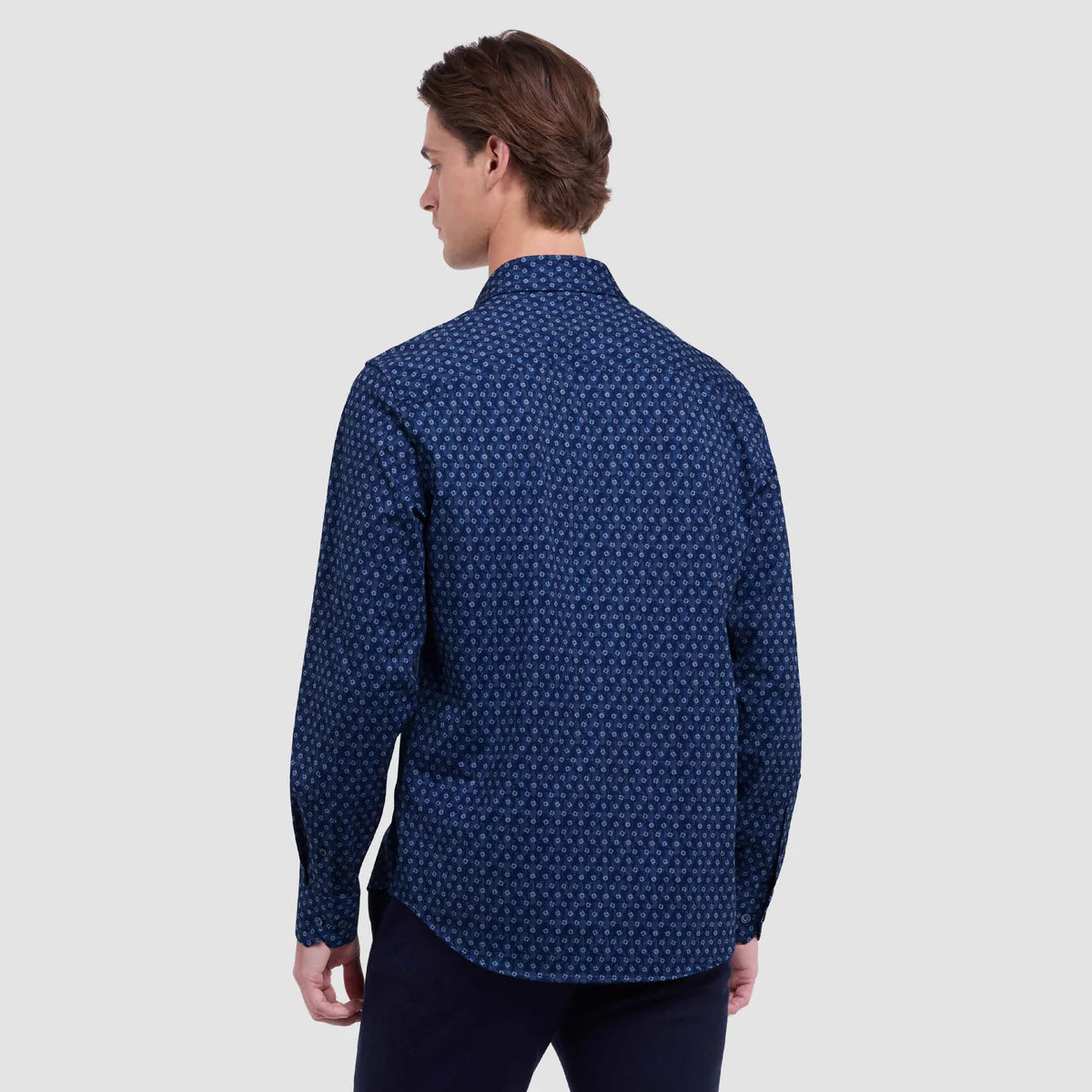 Bugatchi Jimmy Double-Sided Geometric & Solid OoohCotton® Shirt