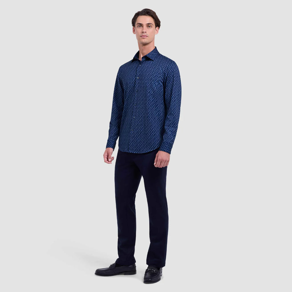 Bugatchi Jimmy Double-Sided Geometric & Solid OoohCotton® Shirt