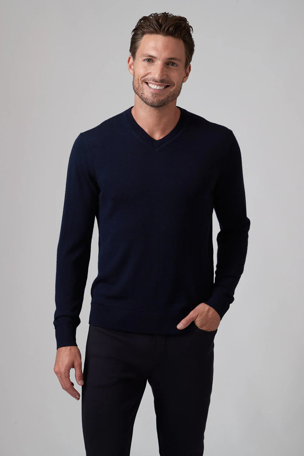 Raffi The Bronson Extra Fine Merino Wool V-Neck Sweater