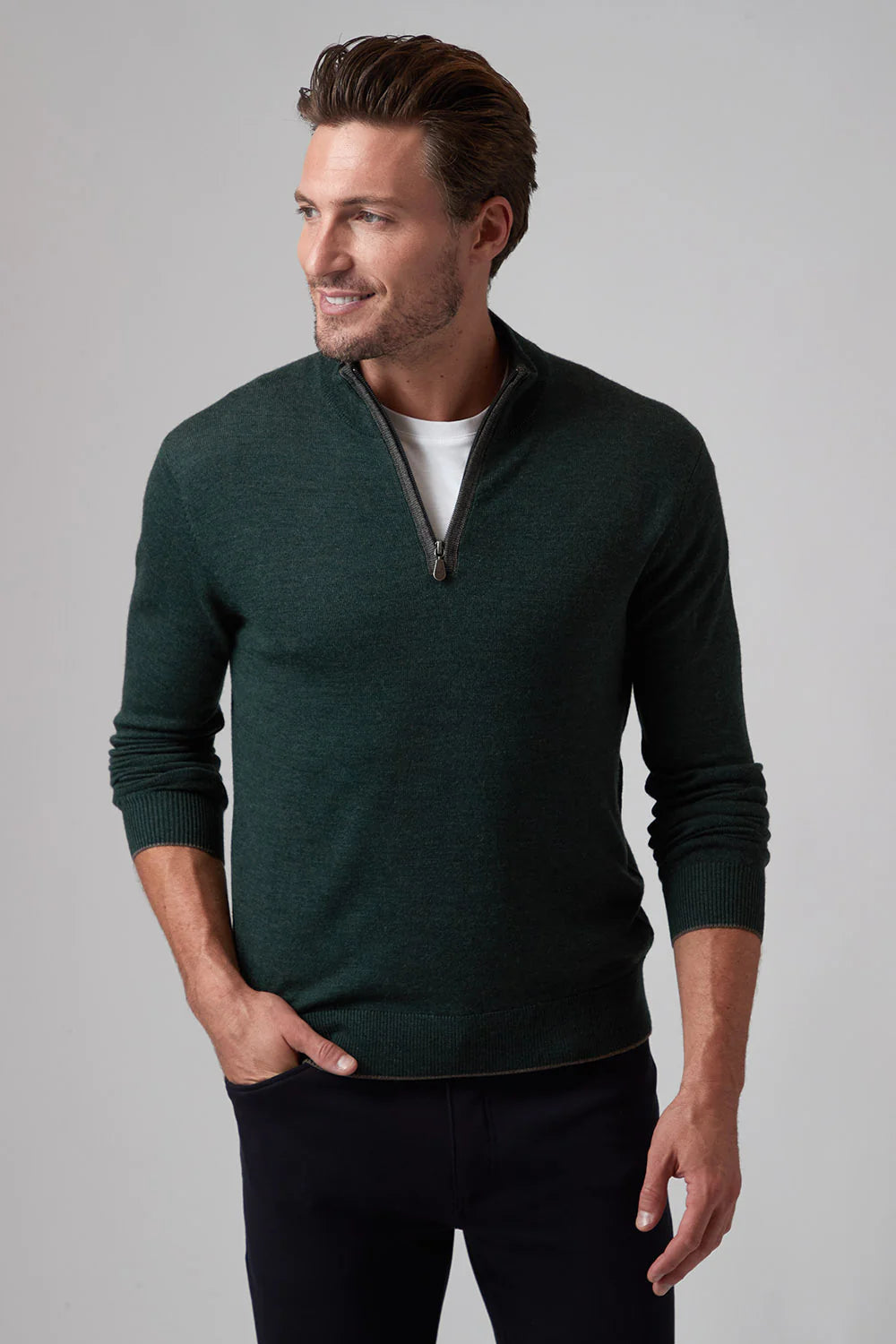 Raffi Extra Fine Merino Wool 1/4 Zip