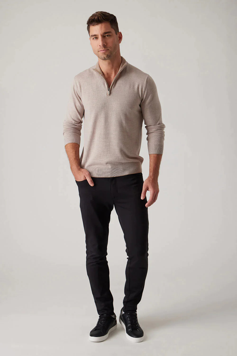 Raffi Extra Fine Merino Wool 1 4 Zip Puritan Cape Cod