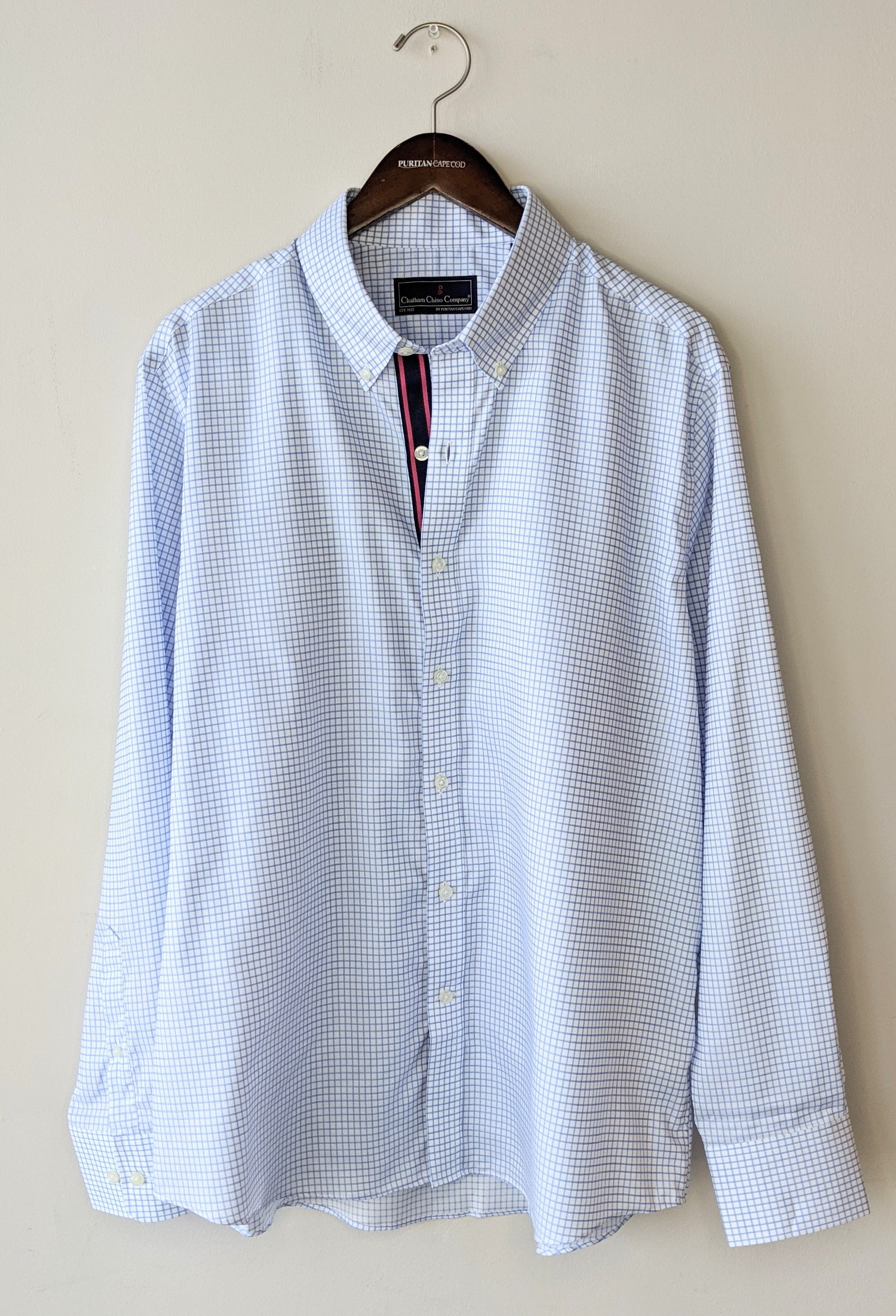 Chatham Chino Company Grid Check Grosgrain Shirt