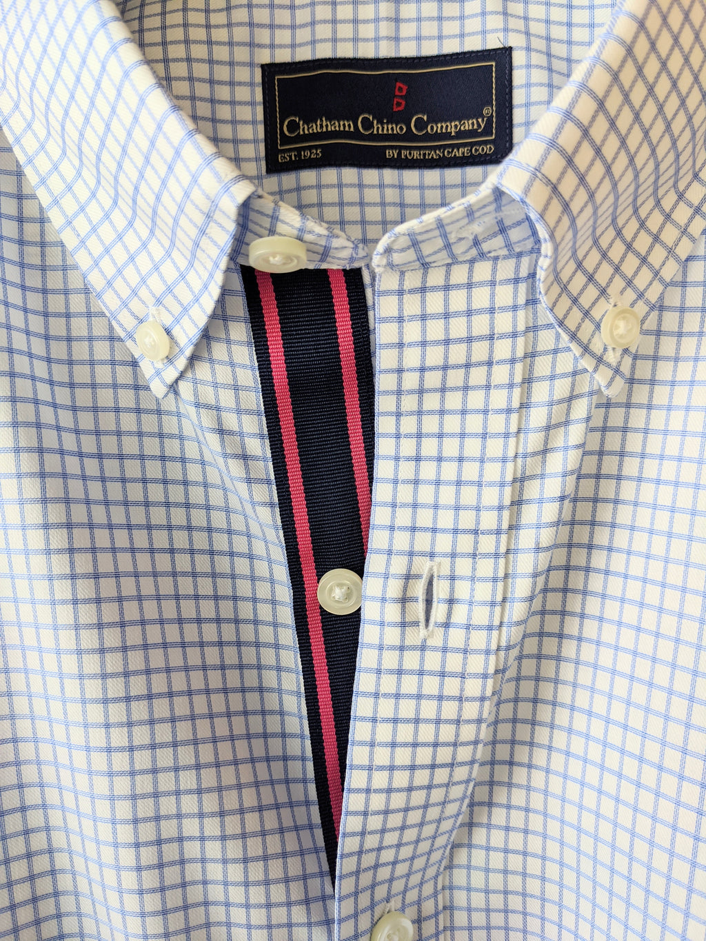 Chatham Chino Grid Check Grosgrain Shirt