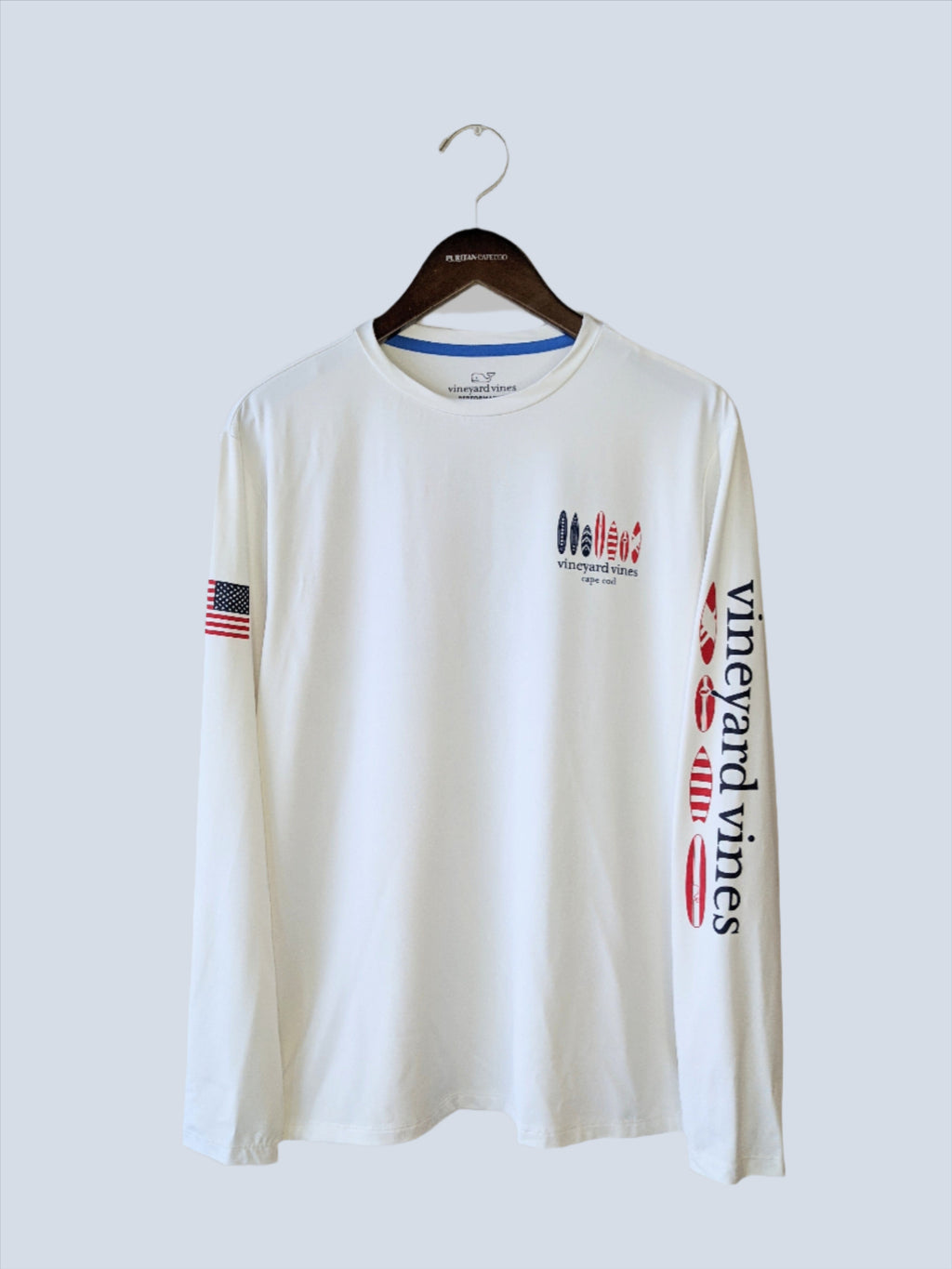 Vineyard Vines Cape Cod Americana Surfboards Long-Sleeve Harbor Performance Tee