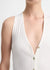 Vince Italian Cotton-Blend Button V-Neck Tank Top