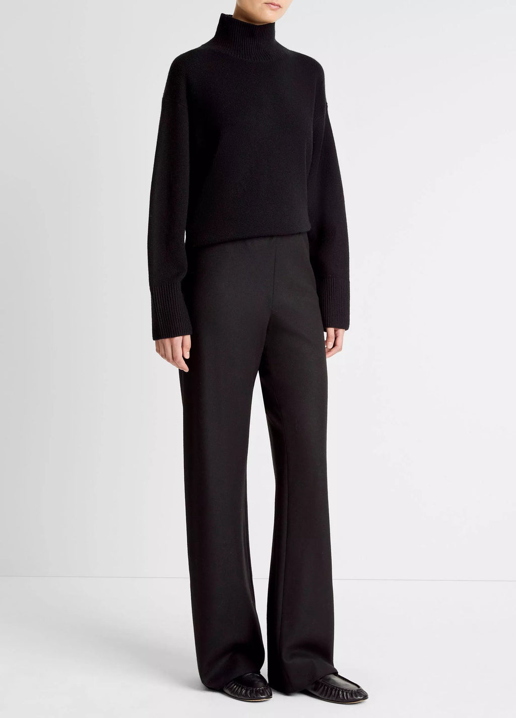 Vince  Italian Wool-Blend High-Waist Bias Pant