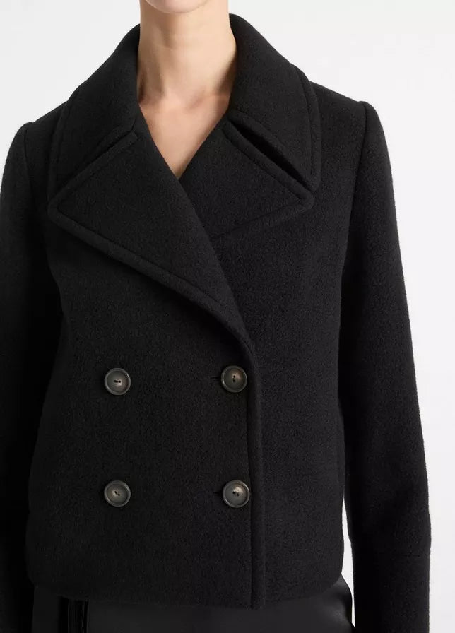 Vince Italian Wool Cropped Peacoat