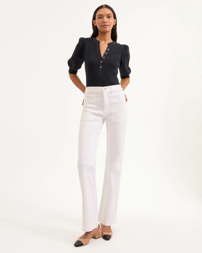 Veronica Beard Coralee Puff-Sleeve Top