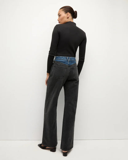 Veronica Beard Nate Mockneck Top With Buttons