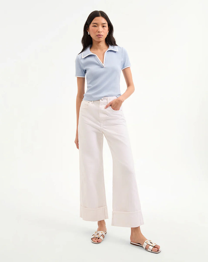 Veronica Beard Kearney Tee With Contrast Piping
