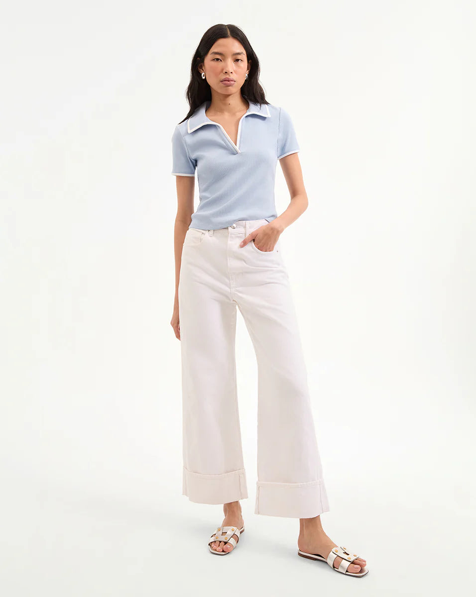 Veronica Beard Kearney Tee With Contrast Piping