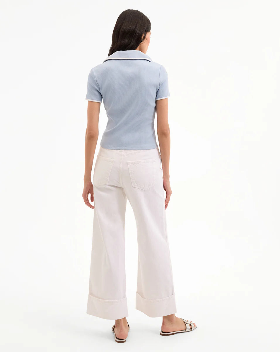 Veronica Beard Kearney Tee With Contrast Piping