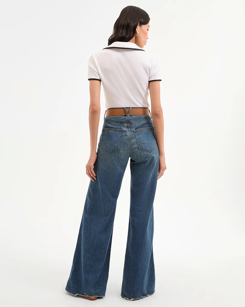 Veronica Beard Kearney Tee With Contrast Piping