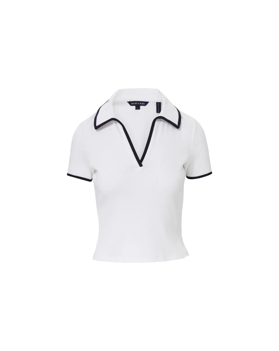 Veronica Beard Kearney Tee With Contrast Piping