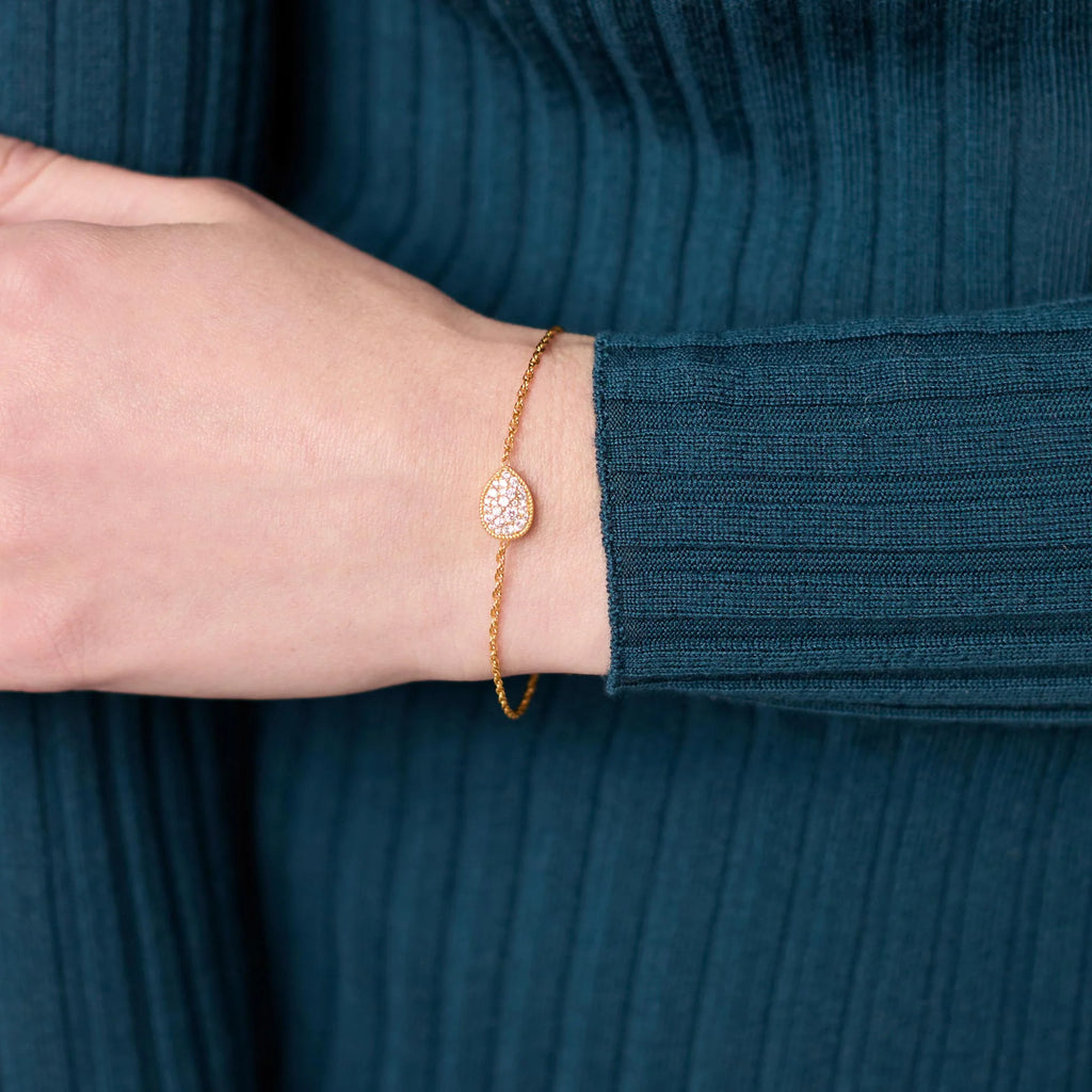 Julie Vos Pavé Teardrop Delicate Bracelet