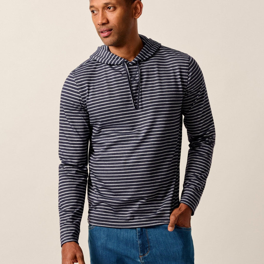 Johnnie-O Wycliff Striped Long-Sleeve T-Shirt Hoodie