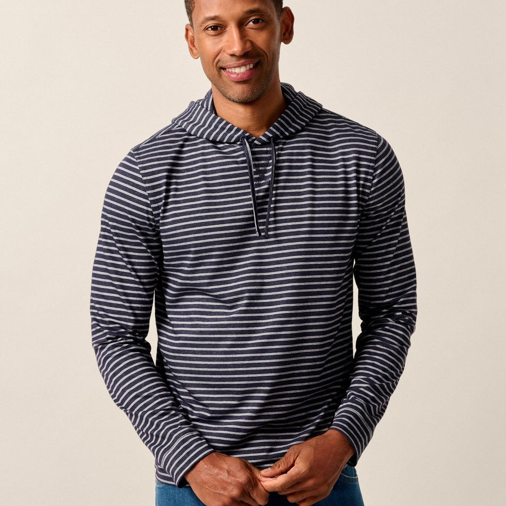 Johnnie-O Wycliff Striped Long-Sleeve T-Shirt Hoodie